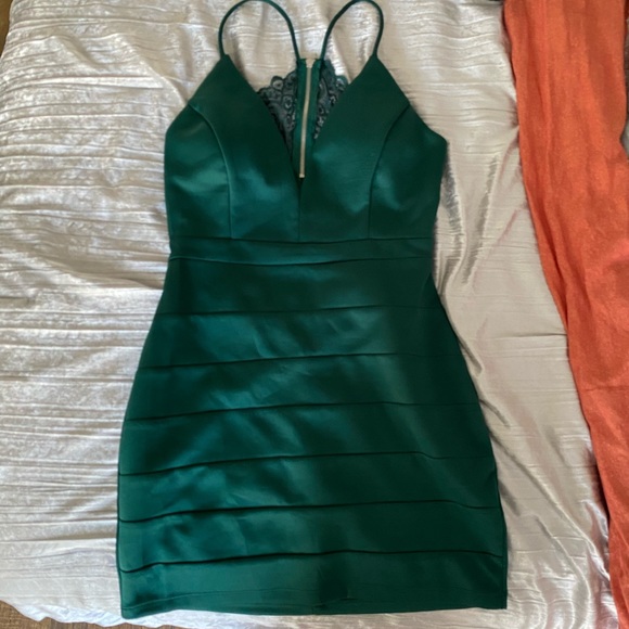 macys dark green dresses